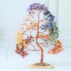 7 Chakra Tree of Life Spiritual Wisdom, Geode Agate Slice Base, Handmade Crystal Tree for Positive Energy, Creativity, Seven Chakra Healing Stone, Attract Good Luck & Charm, Feng Shui Decor, Gifts view 1