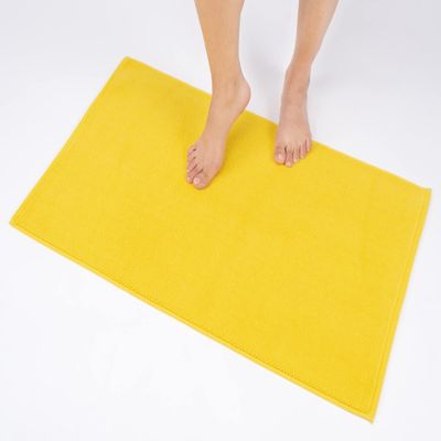 100% Cotton Bath Rugs for Bathroom, 20 x 34 inches and Non Slip Backing Bath Math Rugs, Yellow Bathmat Rug