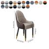XINDAR Modern Style Dining Chair, Scandinavian Indoor Arm Leather Chair Upholstered Parsons Back Wood Dining Room Chair (2, Black-Gray) view 2