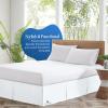 16 Inch Drop Bed Skirt King Size with Platform to Stay in Place Elegant Pleated Design with Split Corners Wrinkle Resistant Fabric for Modern and Stylish Look - White view 3
