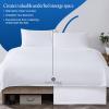16 Inch Drop Bed Skirt King Size with Platform to Stay in Place Elegant Pleated Design with Split Corners Wrinkle Resistant Fabric for Modern and Stylish Look - White view 4