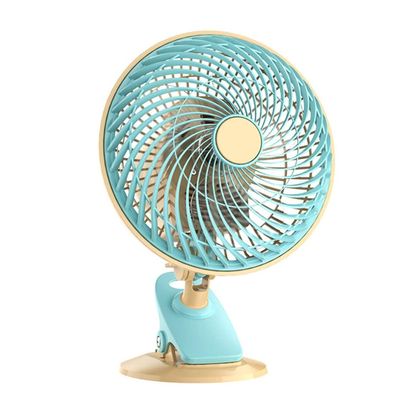 Hvsport USB Fans Desktop Small Fan, Can Shake Head Small Electric Fan, Household Clip Fan Student Dormitory Bed (Color : Blue, Size : 22x35cm)