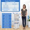 3 Tier Washing Hamper Dirty Clothes Storage Bin Multi Layer Rolling Laundry Cart PP Storage Hamper Freestanding Clothes Hamper Organizer with Portable Handle for Bathroom Living Room Bedroom Kitchen view 3