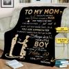 to My Mom Custom Blanket, Personalized Gift for Mom from Son for Mother's Day, Birthday, Premium Quality Soft and Cozy Blanket, Proudly Printed in USA view 2