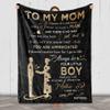 to My Mom Custom Blanket, Personalized Gift for Mom from Son for Mother's Day, Birthday, Premium Quality Soft and Cozy Blanket, Proudly Printed in USA view 3