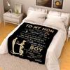 to My Mom Custom Blanket, Personalized Gift for Mom from Son for Mother's Day, Birthday, Premium Quality Soft and Cozy Blanket, Proudly Printed in USA view 4