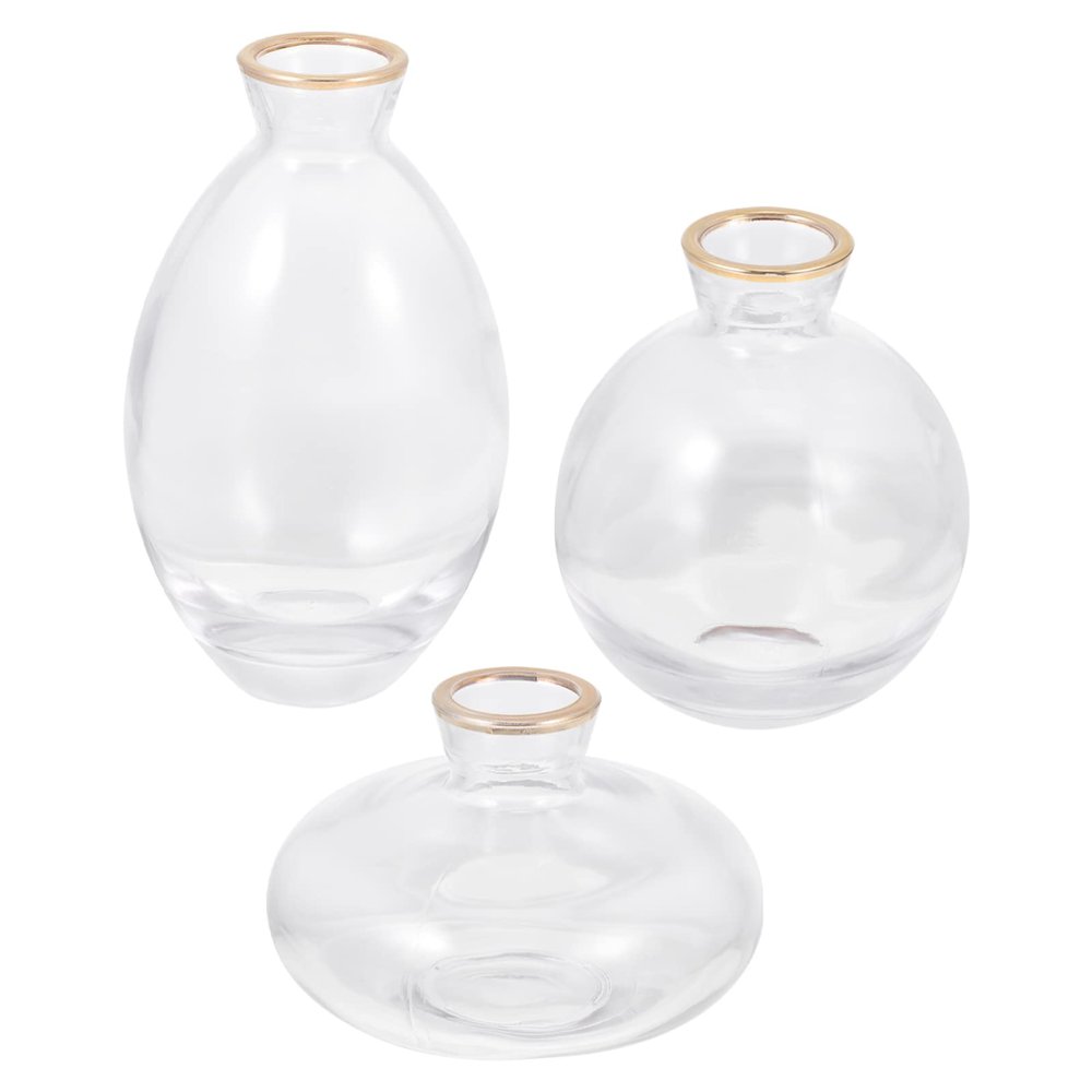 3pcs Vase Glass Terrariums for Plants Flower Bottles Cute Dry Small Plant Holder Plant Stand Wedding Decor Plant Supports Decorative Flower Holders Chemicals Light Luxury