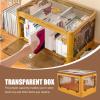 Cabilock Foldable Portable Storage Box Wheels and Lid Transparent Organizer for Home Office and Bathroom Stackable Design Multi-Function Storage for Toys Books and Sundries view 2
