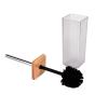 Joyzan Bathroom Accessories Set, Bamboo Bath Decor Ensemble Lotion Bottles Toothbrush Holder Tooth Mug Soap Dish Toilet Brush Trash Can Tray Soap Dispenser Home Apartment Decorative Countertop 7Pcs view 4