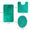3 Pieces Bathroom Rugs Set, Non Slip Microfiber Bathroom Rugs Shower Mat with U-Shaped Contour Mat and Toilet Lid Cover, Super Absorbent Machine Washable Bath Mats for Tub, Shower, Bathroom (Green) view 3