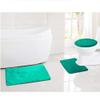 3 Pieces Bathroom Rugs Set, Non Slip Microfiber Bathroom Rugs Shower Mat with U-Shaped Contour Mat and Toilet Lid Cover, Super Absorbent Machine Washable Bath Mats for Tub, Shower, Bathroom (Green) view 4