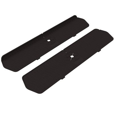 2 Pack Kitchen Faucet Sink Splash Guard, 24" x 5.6'' Upgrade Silicone Faucet Water Catcher Mat, Sink Draining Pad Behind Faucet, Rubber Drying Mat for Countertop, Bathroom, Farmhouse, RV (Black)