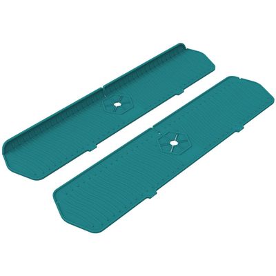 2 Pack Kitchen Faucet Sink Splash Guard, 24" x 5.6'' Upgrade Silicone Faucet Water Catcher Mat, Sink Draining Pad Behind Faucet, Rubber Drying Mat for Countertop, Bathroom, Farmhouse, RV (Green)