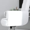 Merrick Lane Moselle Executive Home Office Chair - White Button Tufted Faux Leather Upholstery - Padded Welt Trimmed Arms - Swivel Seat - Chrome Base view 4