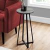 Monarch Specialties I 2176 Accent Table, Side, Round, End, Nightstand, Lamp, Living Room, Bedroom, Metal, Laminate, Grey, Black, Contemporary, Modern view 2