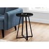 Monarch Specialties I 2179 Accent Table, Side, Round, End, Nightstand, Lamp, Living Room, Bedroom, Metal, Laminate, Black Marble Look, Contemporary, Modern view 2