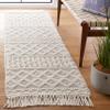 SAFAVIEH Natura Collection Runner Rug - 2'3" x 8', Ivory & Grey, Handmade Moroccan Boho Fringe Wool, Ideal for High Traffic Areas in Living Room, Bedroom (NAT688A) view 1