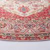 SAFAVIEH Washable Rug Tucson Collection - 6' Round, Red & Beige, Slip Resistant & Easy to Clean, Ideal for Living Room, Bedroom, Dining Space (TSN107Q) view 4