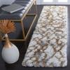 SAFAVIEH Horizon Shag Collection Runner Rug - 2' x 9', Ivory & Gold, Modern Abstract Design, Non-Shedding & Easy Care, 2-inch Thick Ideal for High Traffic Areas in Living Room, Bedroom (HZN894D) view 1