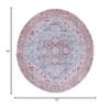 SAFAVIEH Washable Rug Tucson Collection - 6' Round, Grey Blue & Rust, Slip Resistant & Easy to Clean, Ideal for Living Room, Bedroom, Dining Space (TSN102G) view 2