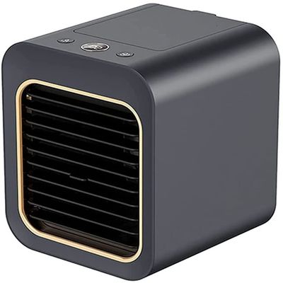 SMSOM Mini Air Cooler - Portable Cooler Fan, Portable Desktop Cooling Fan, Personal Table Air Conditioner Fan for Bedroom Office Home Room (Color : Black)