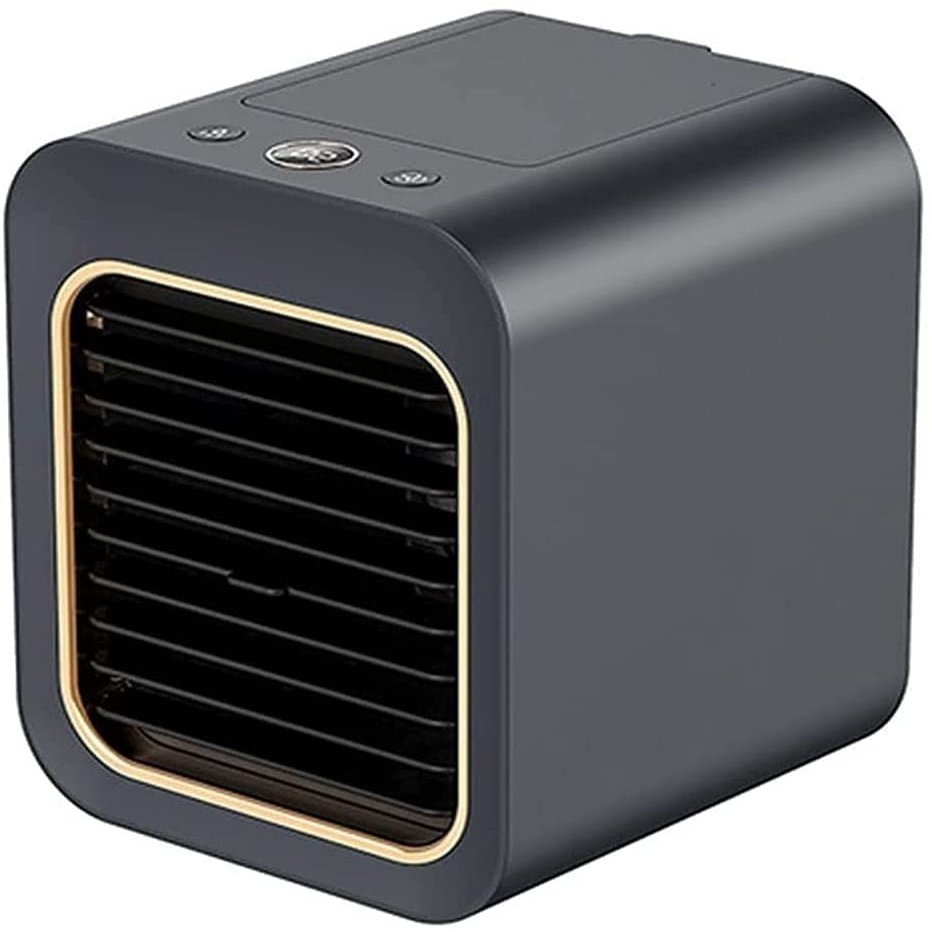 SMSOM Mini Air Cooler - Portable Cooler Fan, Portable Desktop Cooling Fan, Personal Table Air Conditioner Fan for Bedroom Office Home Room (Color : Black)