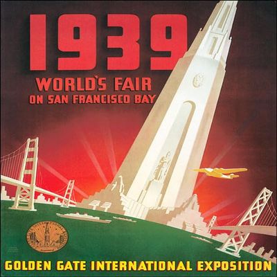 1939 World's Fair San Francisco Bay Golden Gate Exposition Vintage Poster Reproduction (20 X 30 Image Size Paper)