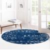 Unique Loom Lennon Collection Area Rug - Zal (3' Round, Navy Blue/ Ivory) view 2