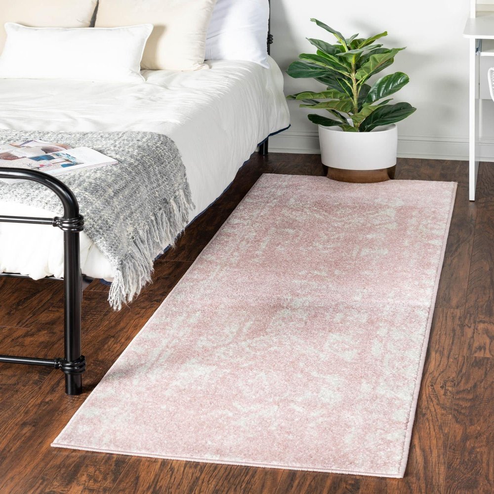 Unique Loom Lennon Collection Area Rug - Zal (2' 7" x 10' Runner, Pink/ Ivory)