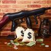 Zhanmai 6 Pcs Inflatable Gun Props Canvas Money Bag Pouch Set 1920s Party Decorations Money Bag with Drawstring Closure Party Prop Guns, Gangster Favors 20s Cosplay Theme Birthday Decoration view 3
