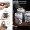FERCAISH Ceramic Food Storage Jar, Tea Storage Jar Ceramic Candy Canister Organizer with Airtight Lid Kitchen Food Storage Container for Coffee, Herb, Beans Cookie,Tea (Flower) view 4