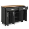 homestyles Storage Plus Black Mobile Kitchen Cart with Laminate Top view 2