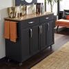 homestyles Storage Plus Black Mobile Kitchen Cart with Laminate Top view 3