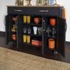 homestyles Storage Plus Black Mobile Kitchen Cart with Laminate Top view 4