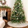 60 inch Christmas Tree Skirt: Large Tree Skirt for 9ft Tree, Braided Cable Knit Cream White Tree Skirt, Vintage Tree Skirts, Rustic Farmhouse Christmas Decorations view 4