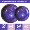 gisgfim 96 Pcs Space Galaxy Plates and Napkins Party Supplies Outer Space Theme Tableware Set Starry Night Solar System Party Decorations Favors for Girls Boys Birthday Baby Shower Serves 24 view 4