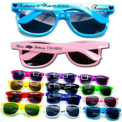 400pc Personalized Wedding Sunglasses Bulk for Guests Party Favors,Custom Personalized Logo Sunglasses Womens Men,Wedding Bridesmaid Sunglasses Gifts,Bachelor Party Favors Set Green