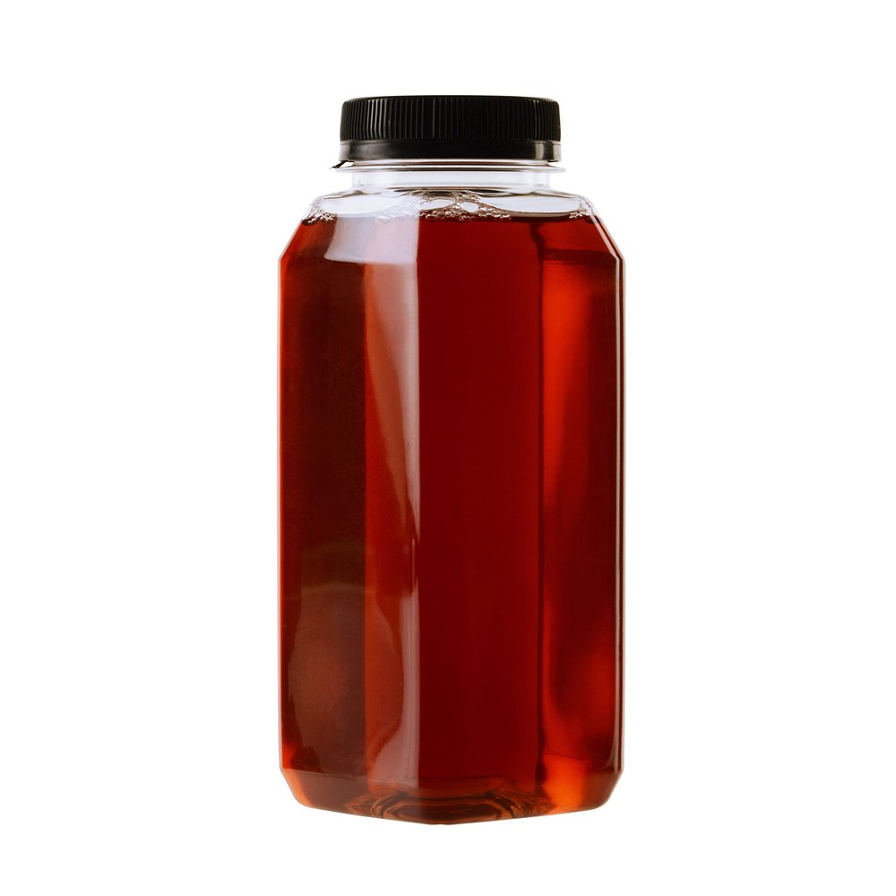 (10) 12oz Empty Clear PET Plastic Juice Bottles with Black Caps - Reusable Clear Bulk Beverage Containers with Tamper Evident Lids - Ideal for Juices, Smoothie, Milk, and Meal Prep Juice Containers