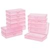 LJY 12 Pieces Rectangular Empty Mini Clear Plastic Organizer Storage Box Containers with Hinged Lids (5.3 x 3.1 x 1.2 inch, Pink) view 1