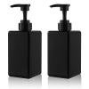 15 oz Hand Soap Dispenser, Plastic Pump Bottles, Refillable Empty Lotion Dispenser Liquid Container for Bathroom Kitchen College Dorm, 2 Pack Black view 1