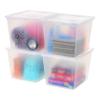 IRIS USA 4-Pack Storage Bins with Lids, 36 Quart, Clear Stackable Containers Box Organize Shoes Closet Shelves Clothes Blankets Towels - BPA-Free Plastic view 1