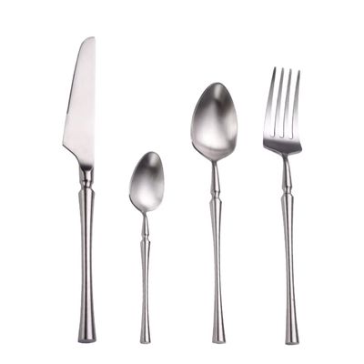 24 Piece Silverware Set for 6, Matte Thickened 1810 Stainless Steel Flatware Set, Modern Dinner Set, Spoons and forks Set in Home and Kitchen, Dishwasher Safe