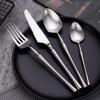 24 Piece Silverware Set for 6, Matte Thickened 1810 Stainless Steel Flatware Set, Modern Dinner Set, Spoons and forks Set in Home and Kitchen, Dishwasher Safe view 3