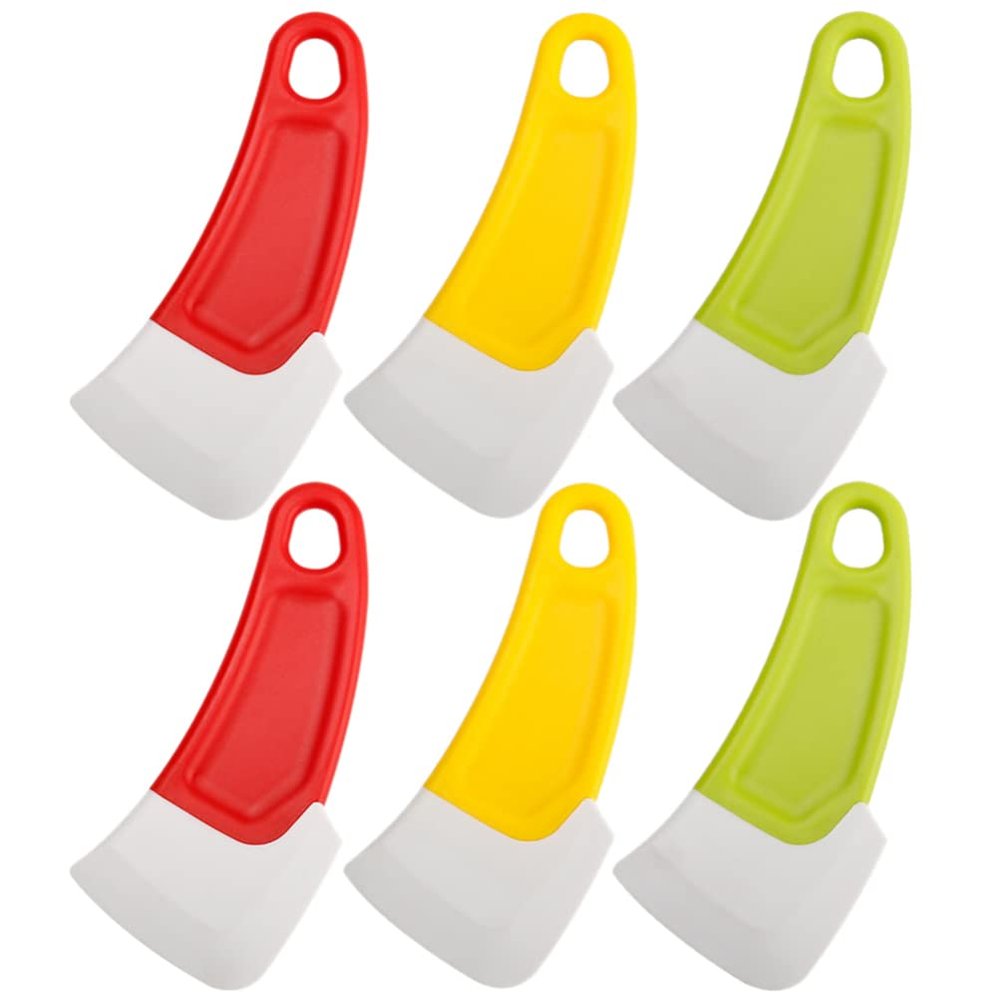 Hemoton 6pcs Pan Scrapers Non-Melting Oil Kitchen for Pots and Convenient Soft Scraper Mixed Colors for Easy Cleaning and Storage