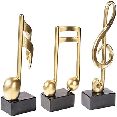 3pcs Music Note Figurines Music Note Statue Decorative Musical Ornament for Living Room Piano Table Centerpieces