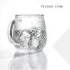 2-piece set of creative hammer pattern glass water cup with handle water cup household water cup transparent heat-resistant handle water cup coffee cup 400ml view 4