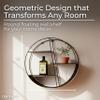 Asymmetical Round Wall Mounted Shelf with Metal Frame for Home Display - Four Layer Hanging Storage Organizer for Office and Living Room - Wall Shelf for Books, Frames, and Decors - 32", Black view 2