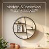 Asymmetical Round Wall Mounted Shelf with Metal Frame for Home Display - Four Layer Hanging Storage Organizer for Office and Living Room - Wall Shelf for Books, Frames, and Decors - 32", Black view 4