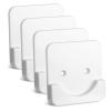 4 Pack Adhesive Shower Tension Rod Holder for Tile | Shower Curtain Rod Retainer for Wall Mount | No Drilling | Stick On | White (Shower Curtain Rod Not Included) view 1