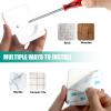 4 Pack Adhesive Shower Tension Rod Holder for Tile | Shower Curtain Rod Retainer for Wall Mount | No Drilling | Stick On | White (Shower Curtain Rod Not Included) view 3